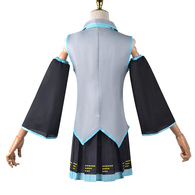 Hatsune Miku Cosplay Costume with Dress, Sleeves, Tie, and Hair Accessories