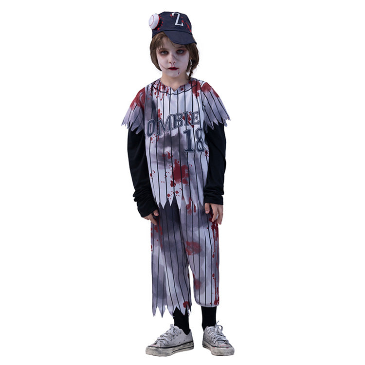 Boy's Bloody Zombie Baseball Player Costume