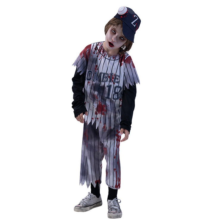 Boy's Bloody Zombie Baseball Player Costume