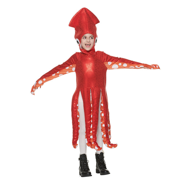 Boys' Red Squid Costume