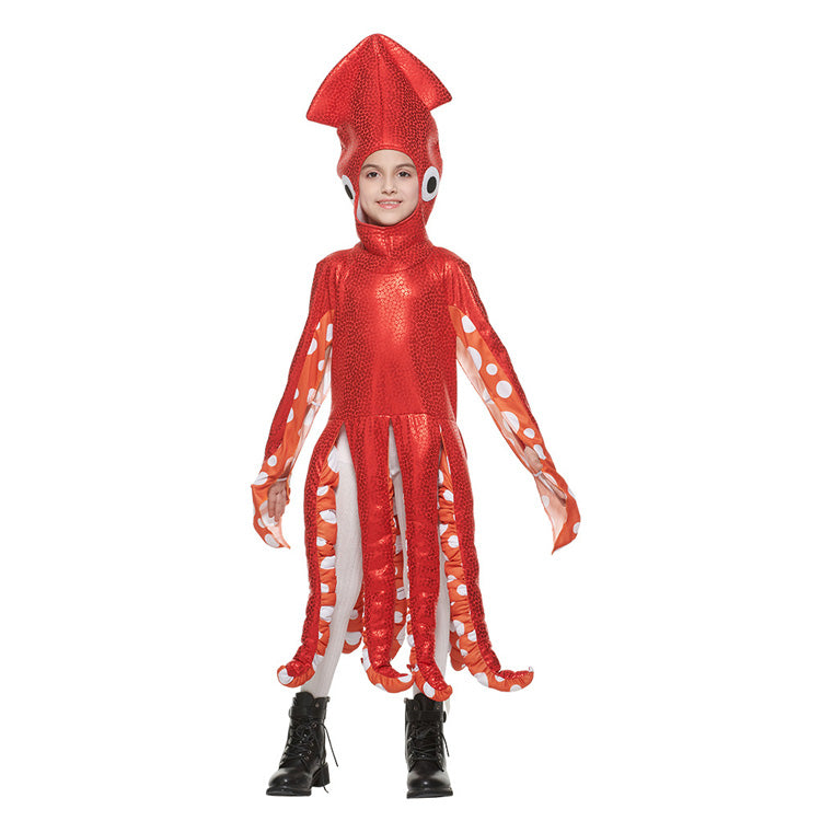 Boys' Red Squid Costume