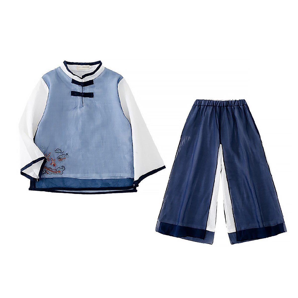 Boys Chinese Outfit with embroidered Hanfu traditional clothing