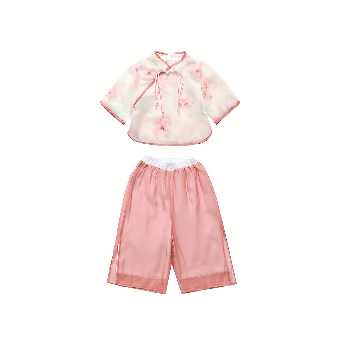 Girls Hanfu Two-Piece Set with embroidered traditional Chinese fashion