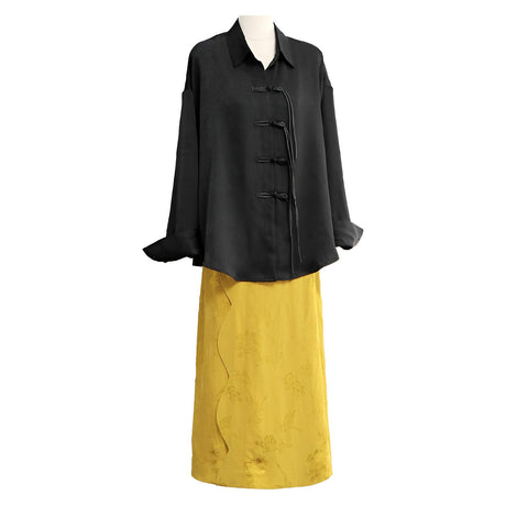 Yang Mi Same-Style New Chinese Blouse & Skirt Set