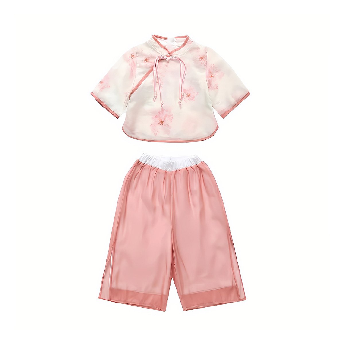 Girls Hanfu Two-Piece Set with embroidered traditional Chinese fashion