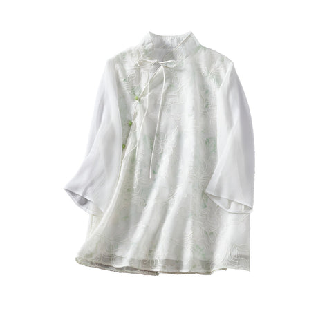 Traditional Chinese Oblique Lapel Blouse