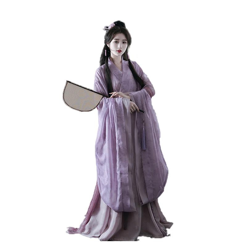 Elegant Lavender Chinese Hanfu dress inspired by traditional Chinese fashion