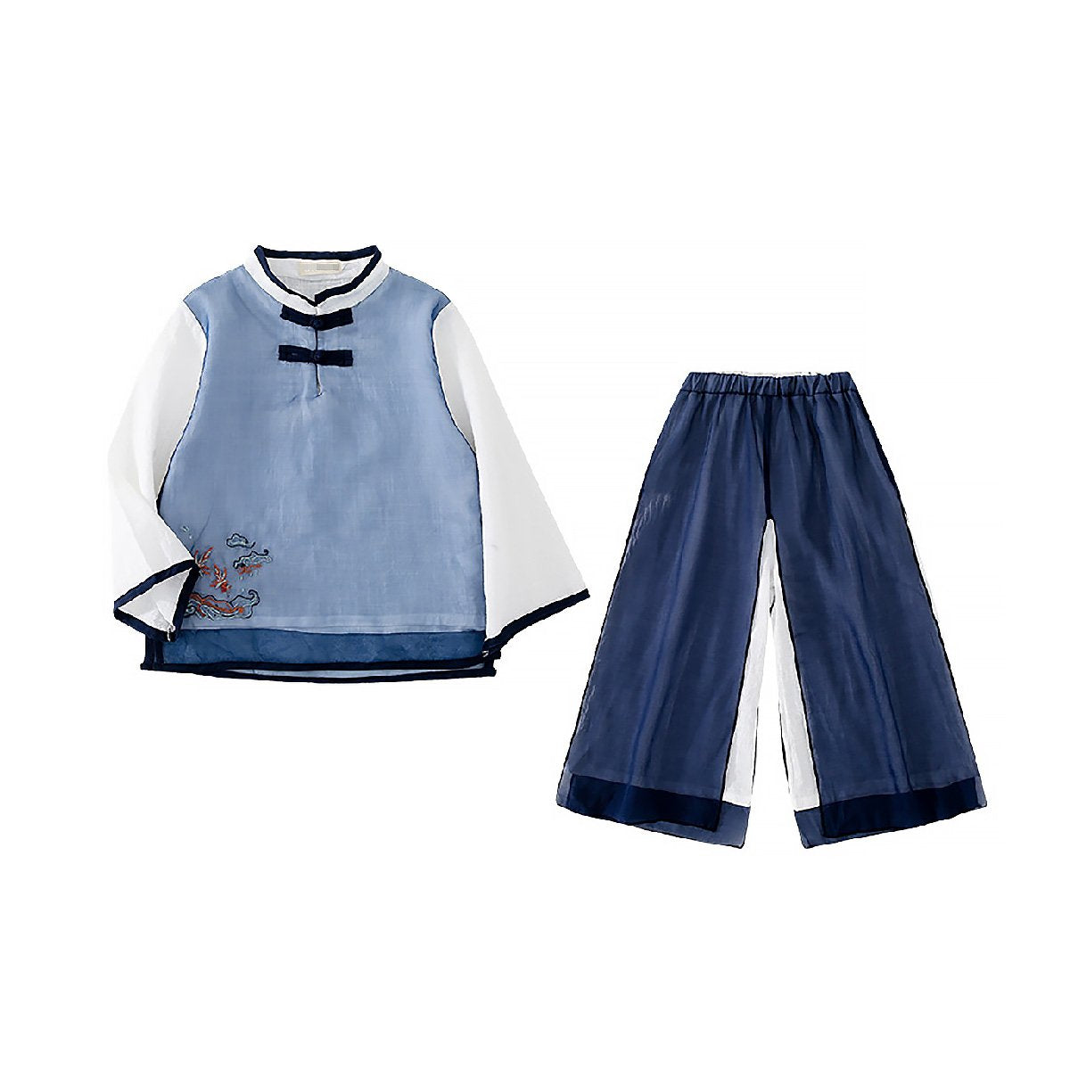 Boys Chinese Outfit with embroidered Hanfu traditional clothing