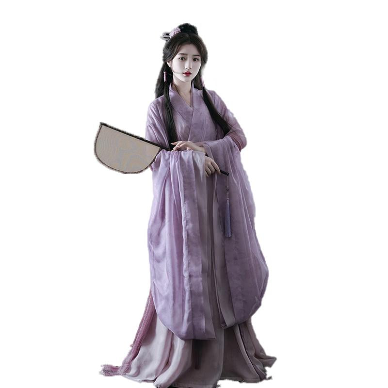 Elegant Lavender Chinese Hanfu dress inspired by traditional Chinese fashion
