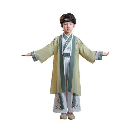 Traditional Boys' Hanfu Suit with Embroidery