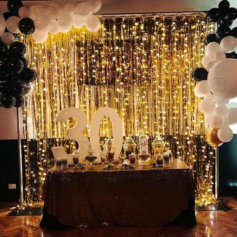 Party Decoration Birthday Metallic Tinsel Foil Curtain