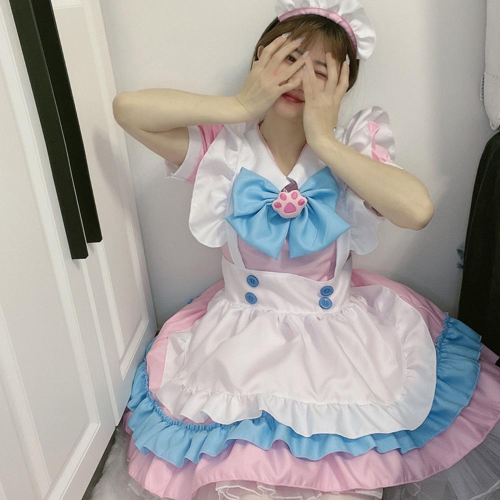 Super Cute Big Bow Lolita Dress Maid Outfit