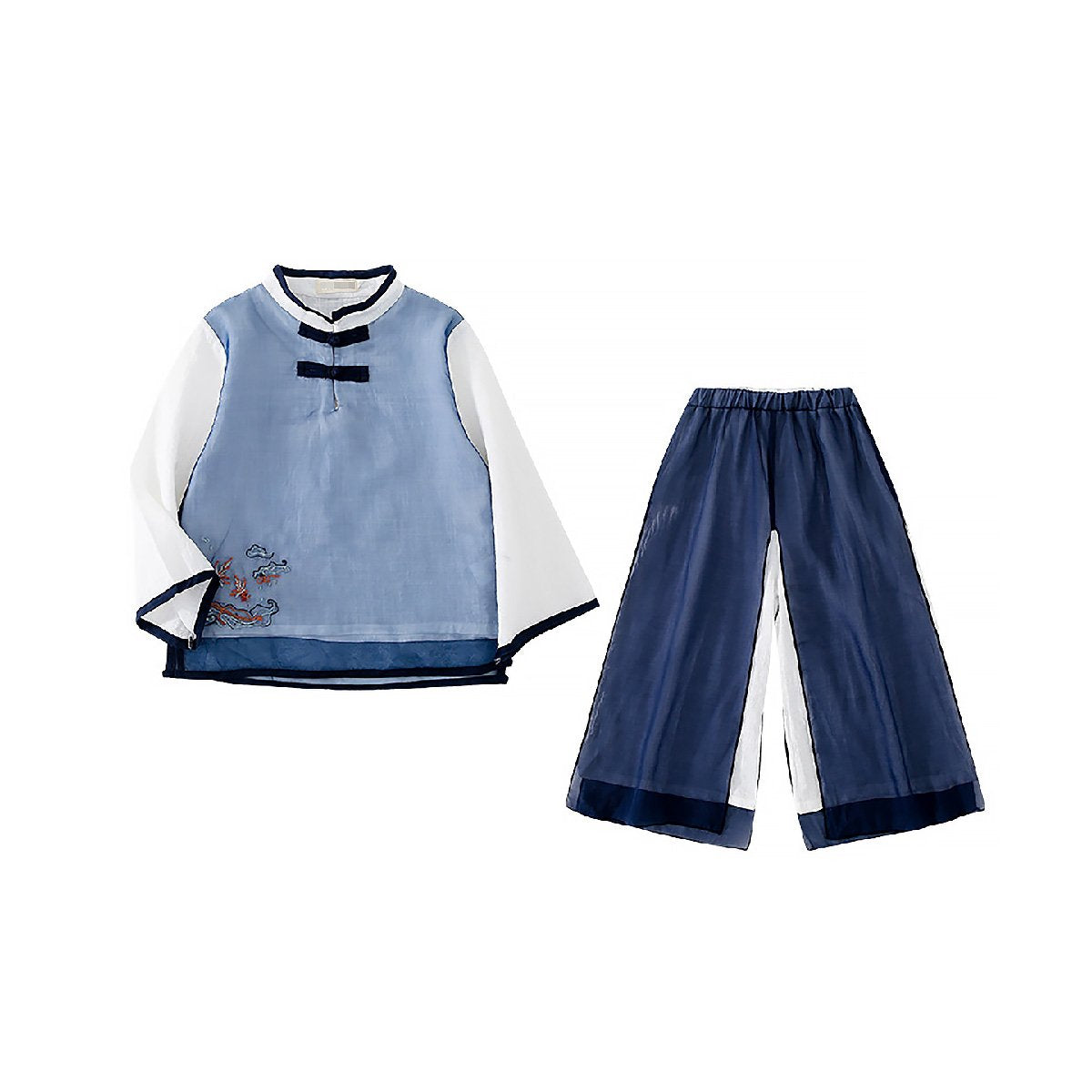 Boys Chinese Outfit with embroidered Hanfu traditional clothing