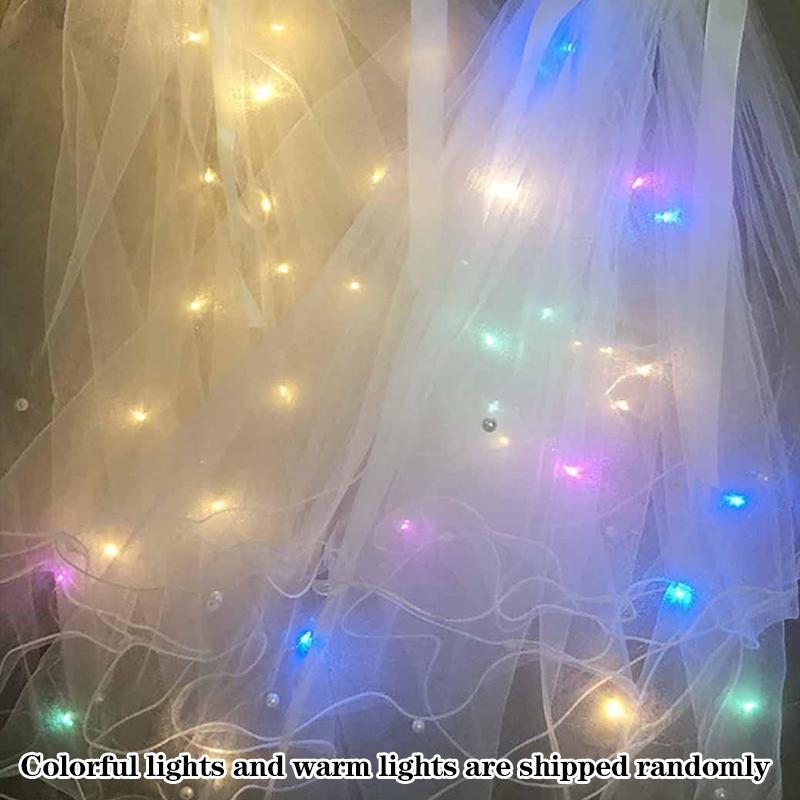 Enchanting LED Wedding Pearl Veil