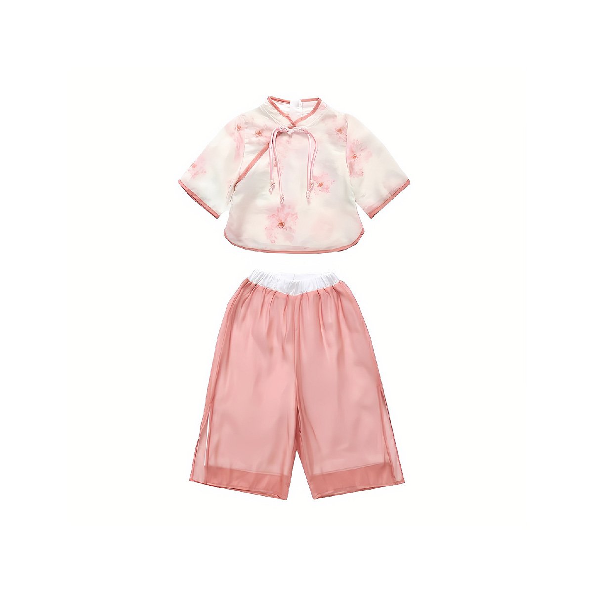 Girls Hanfu Two-Piece Set with embroidered traditional Chinese fashion