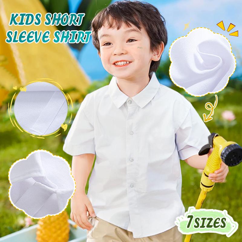 Classic White Summer Shirts for Kids - Perfect School Uniform