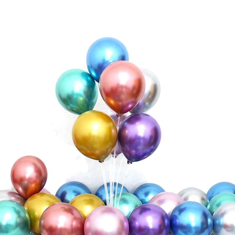 50X Thick 10"25Cm Chrome Metallic Balloon Helium Birthday Wedding Party Balloons - Aimall