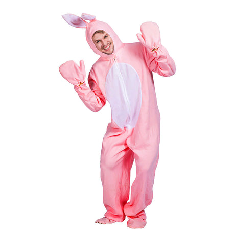 Adults Pink Bunny Fluffy Onesie Cosplay Costume