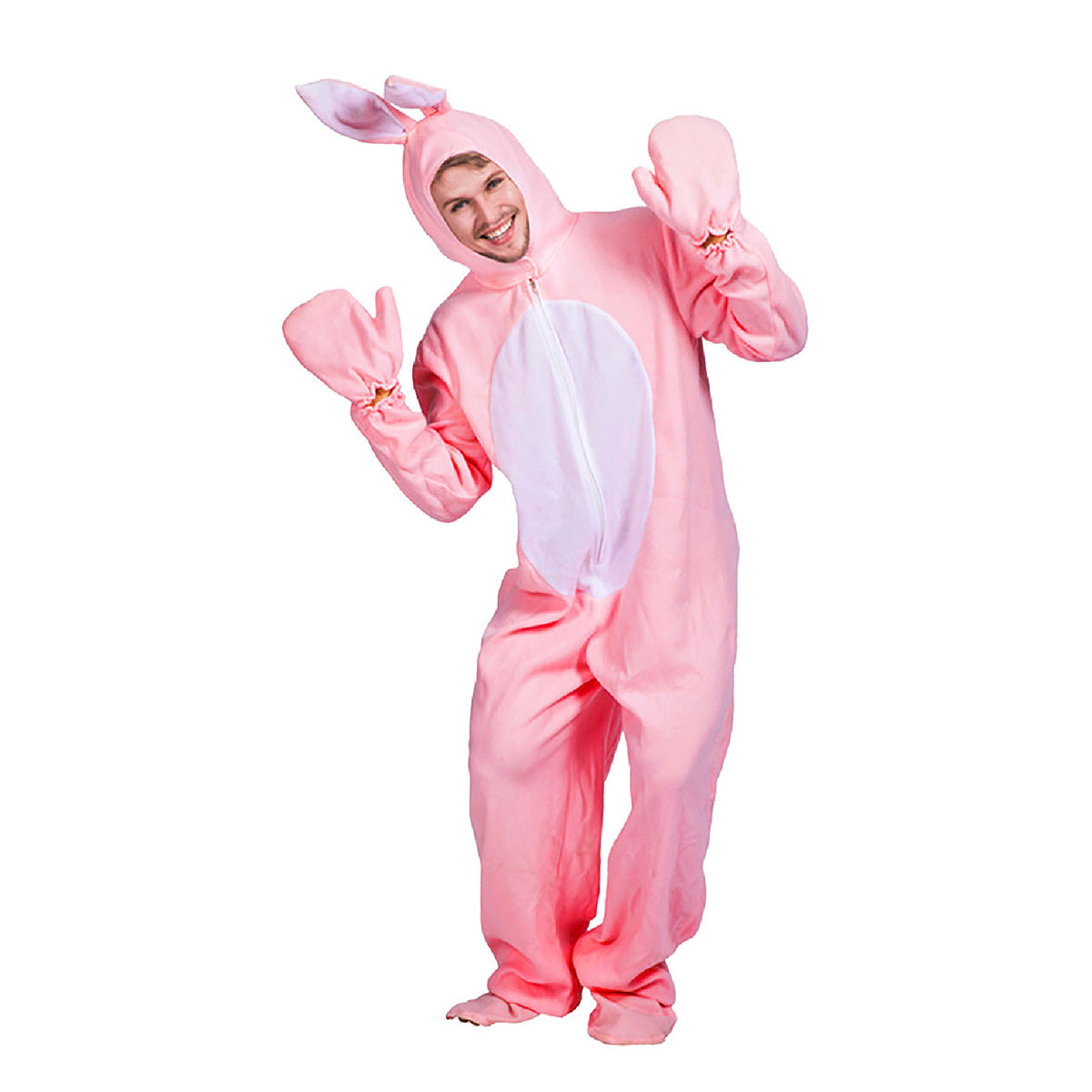 Adults Pink Bunny Fluffy Onesie Cosplay Costume