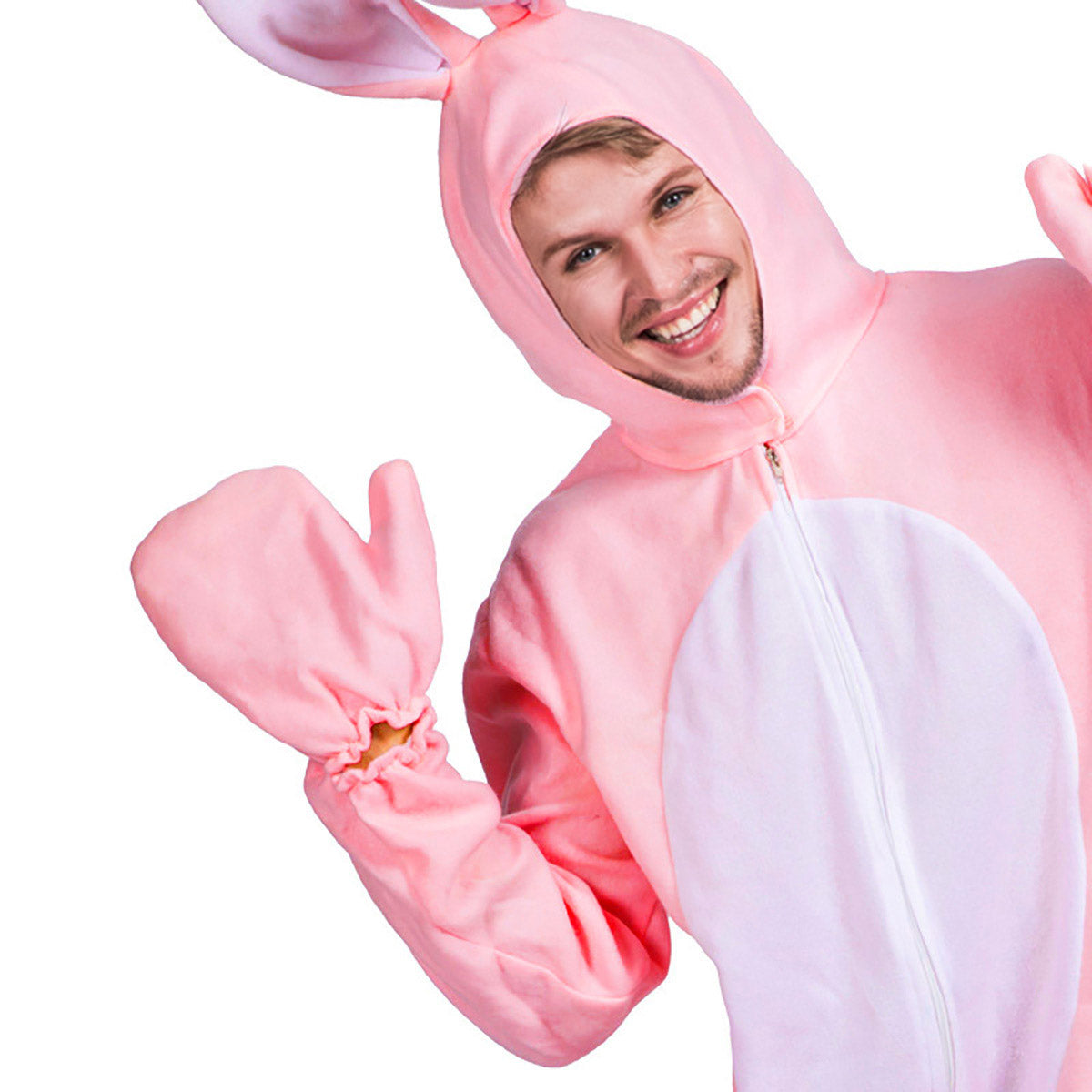 Adults Pink Bunny Fluffy Onesie Cosplay Costume