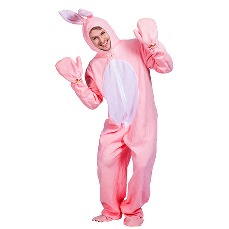 Adults Pink Bunny Fluffy Onesie Cosplay Costume