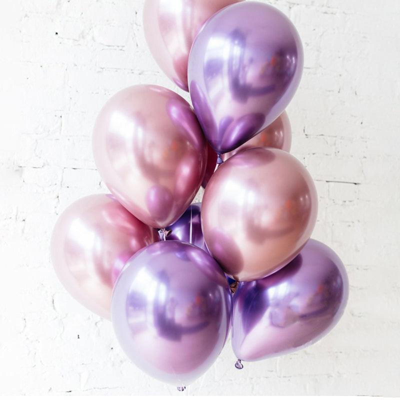 50x Thick 10"25cm Chrome Metallic Balloon Helium Birthday Wedding Party Balloons - Aimall