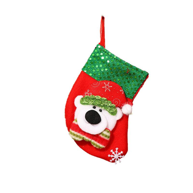 Christmas Stocking Socks Ornament Xmas Tree Party Hanging Gift Candy Bags Decor - Aimall