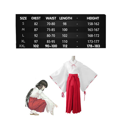 Kikyo cosplay costume inspired by Inuyasha anime