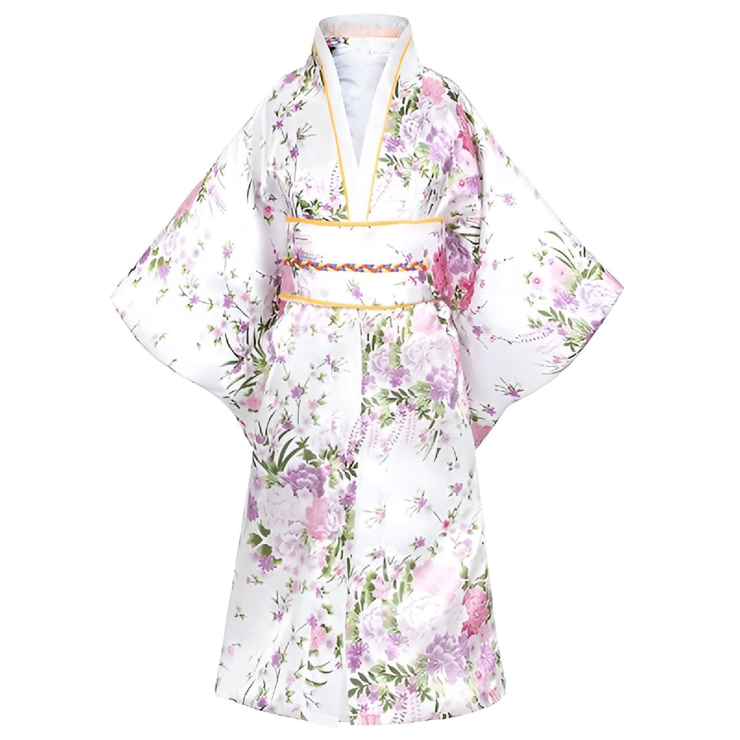 Traditional Japanese Girls' Blossom Kimono Dress Set