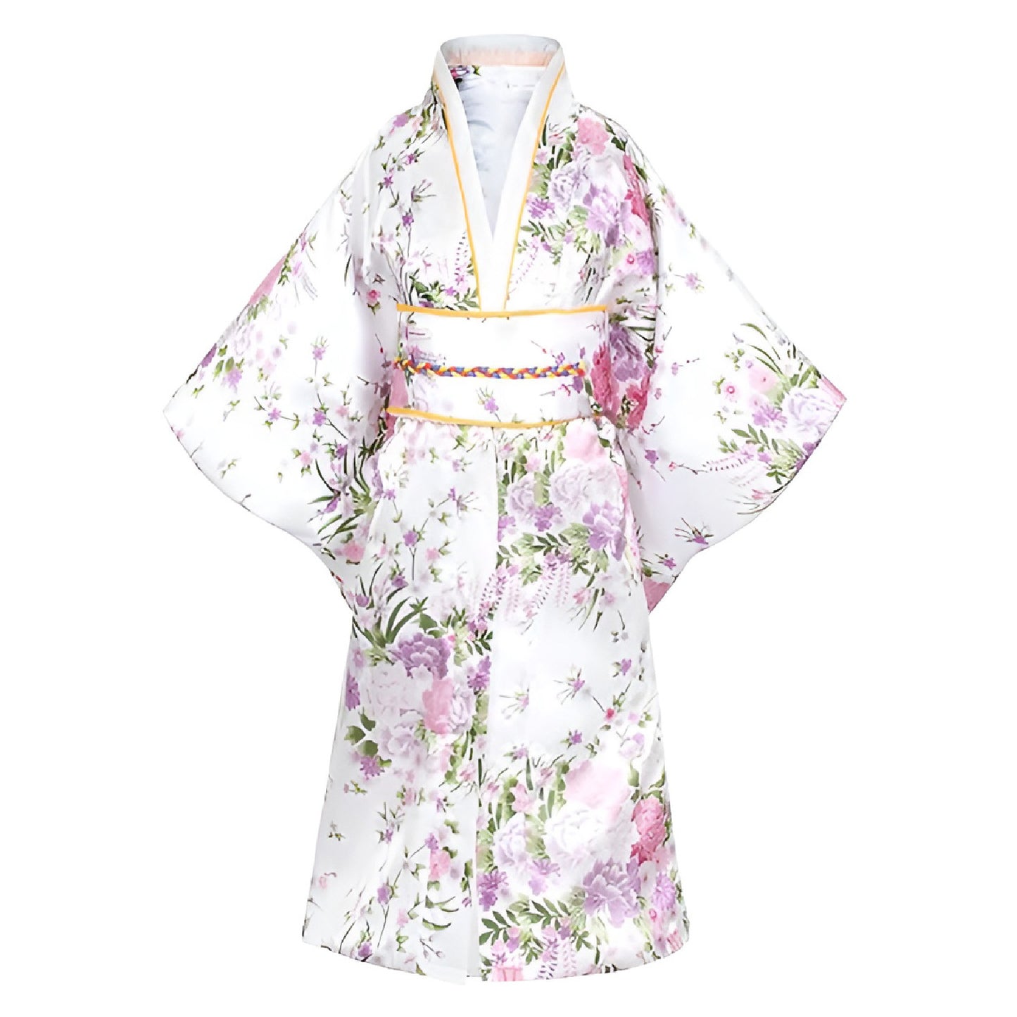 Traditional Japanese Girls' Blossom Kimono Dress Set