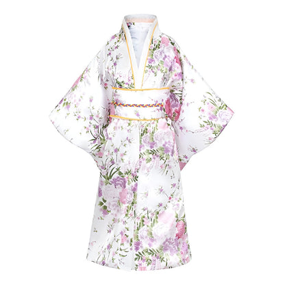 Traditional Japanese Girls' Blossom Kimono Dress Set