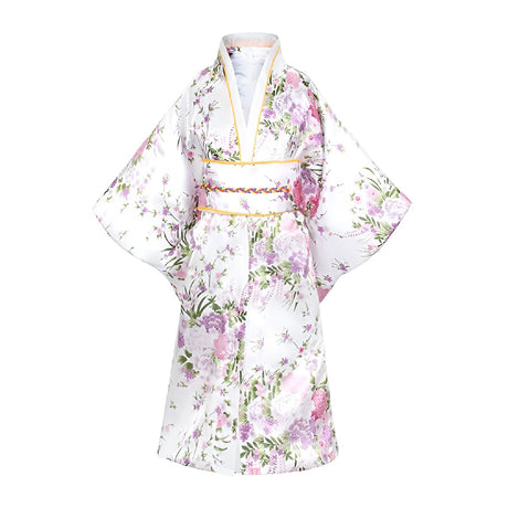 Traditional Japanese Girls' Blossom Kimono Dress Set