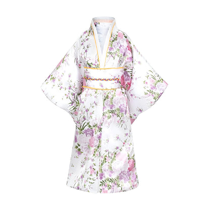 Traditional Japanese Girls' Blossom Kimono Dress Set