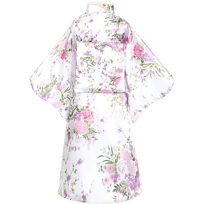 Traditional Japanese Girls' Blossom Kimono Dress Set