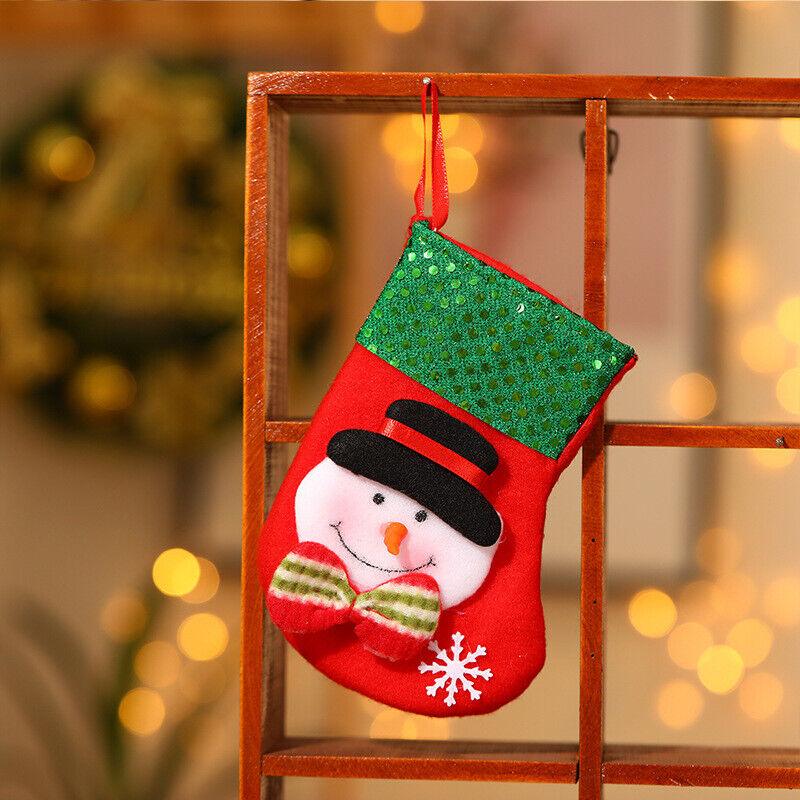 Christmas Stocking Socks Ornament Xmas Tree Party Hanging Gift Candy Bags Decor - Aimall