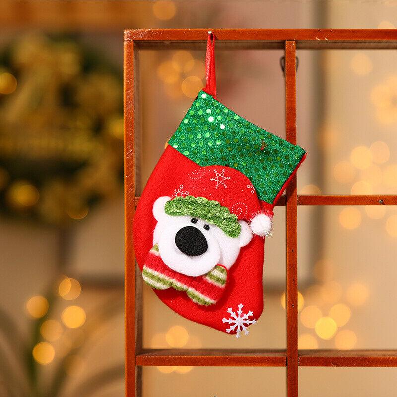 Christmas Stocking Socks Ornament Xmas Tree Party Hanging Gift Candy Bags Decor - Aimall