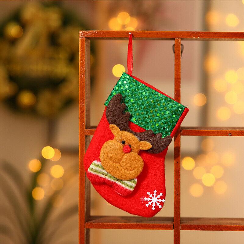 Christmas Stocking Socks Ornament Xmas Tree Party Hanging Gift Candy Bags Decor - Aimall