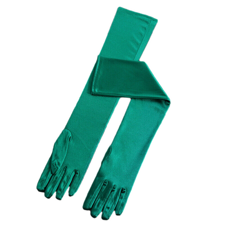 Elegant Long Satin Evening Gloves