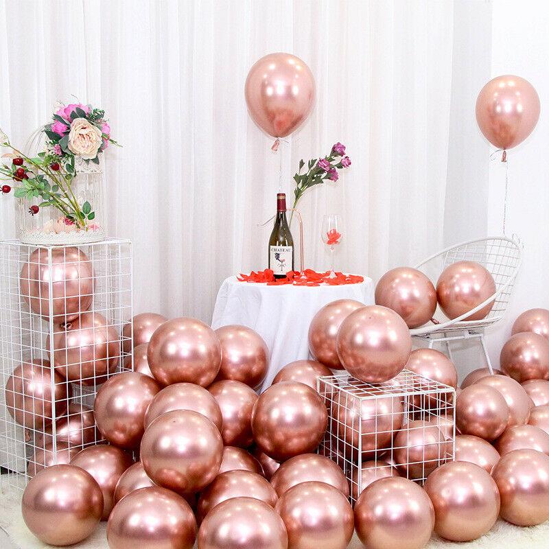 50x Thick 10"25cm Chrome Metallic Balloon Helium Birthday Wedding Party Balloons - Aimall