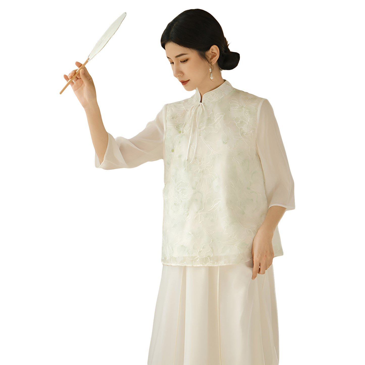 Traditional Chinese Oblique Lapel Blouse