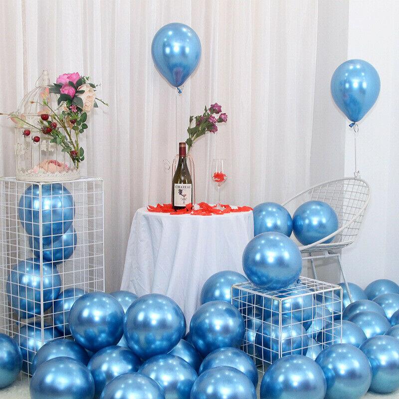 50x Thick 10"25cm Chrome Metallic Balloon Helium Birthday Wedding Party Balloons - Aimall