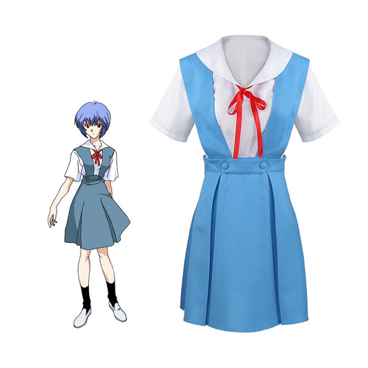 Anime Neon Genesis Evangelion Rei Ayanam Uniform Cosplay