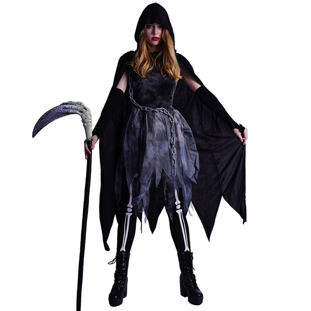 Black Cape Skeleton Costume