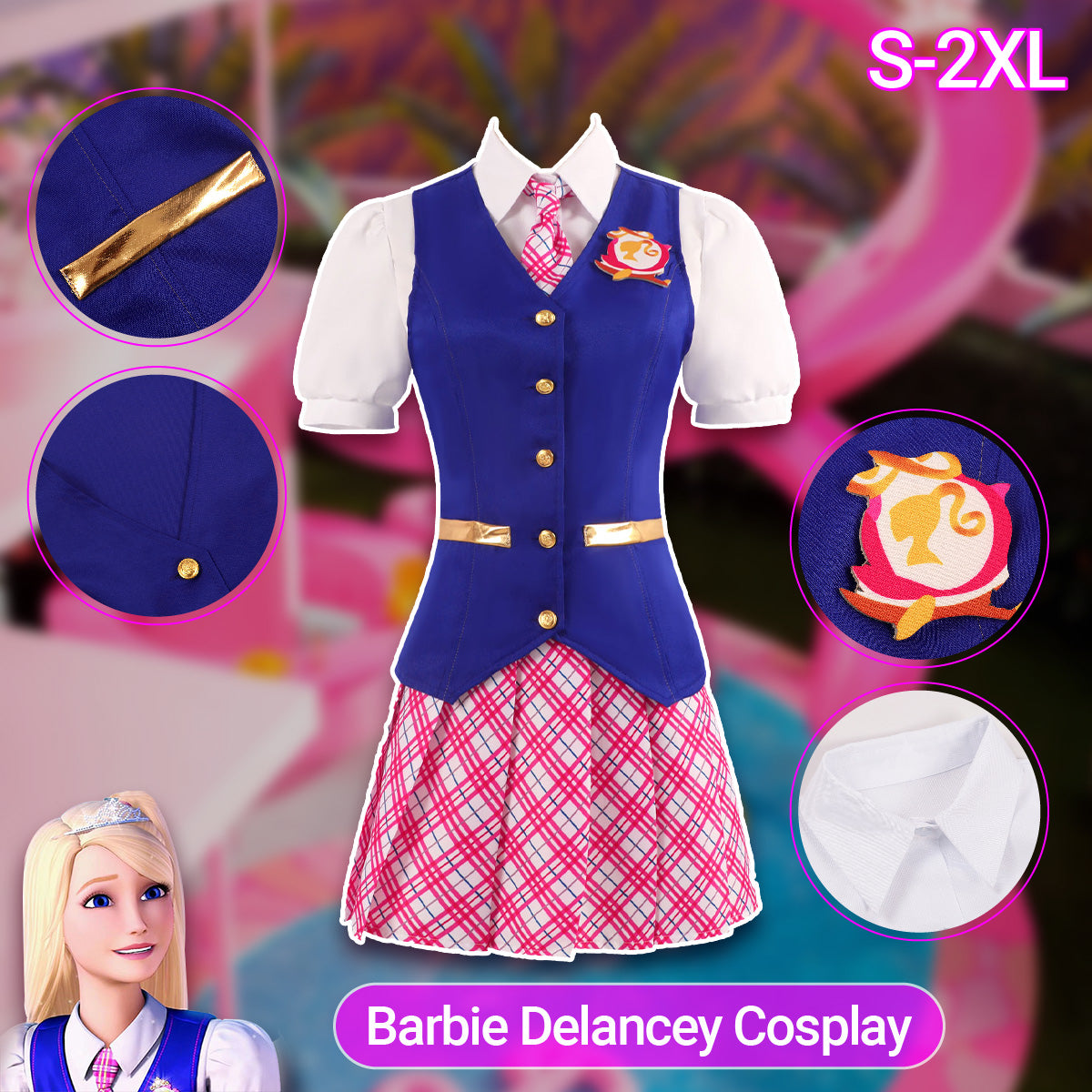 Barbie Delancey Princess School Costume