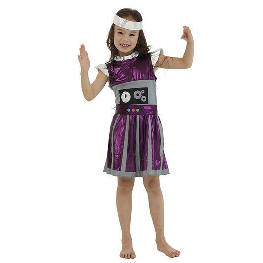 Girls' Purple Alien Robot Costume