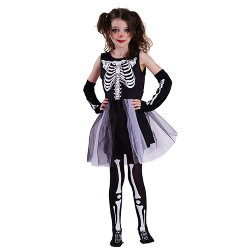 Girls’ Skeleton Skirt Halloween Costume