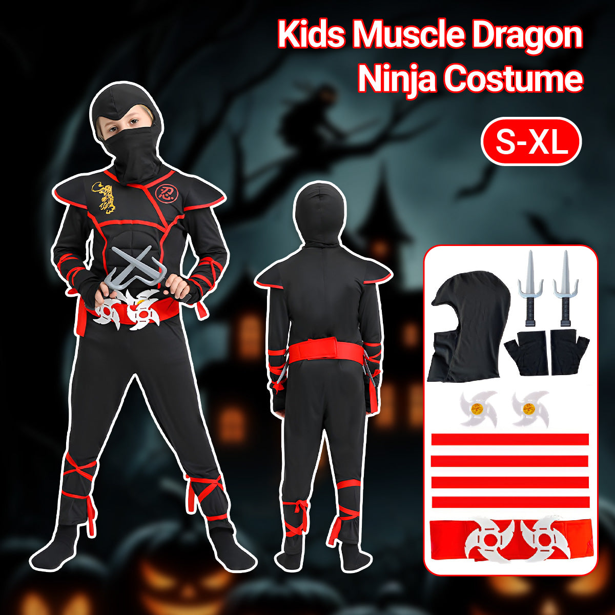 Muscle Dragon Red Ninja Costume