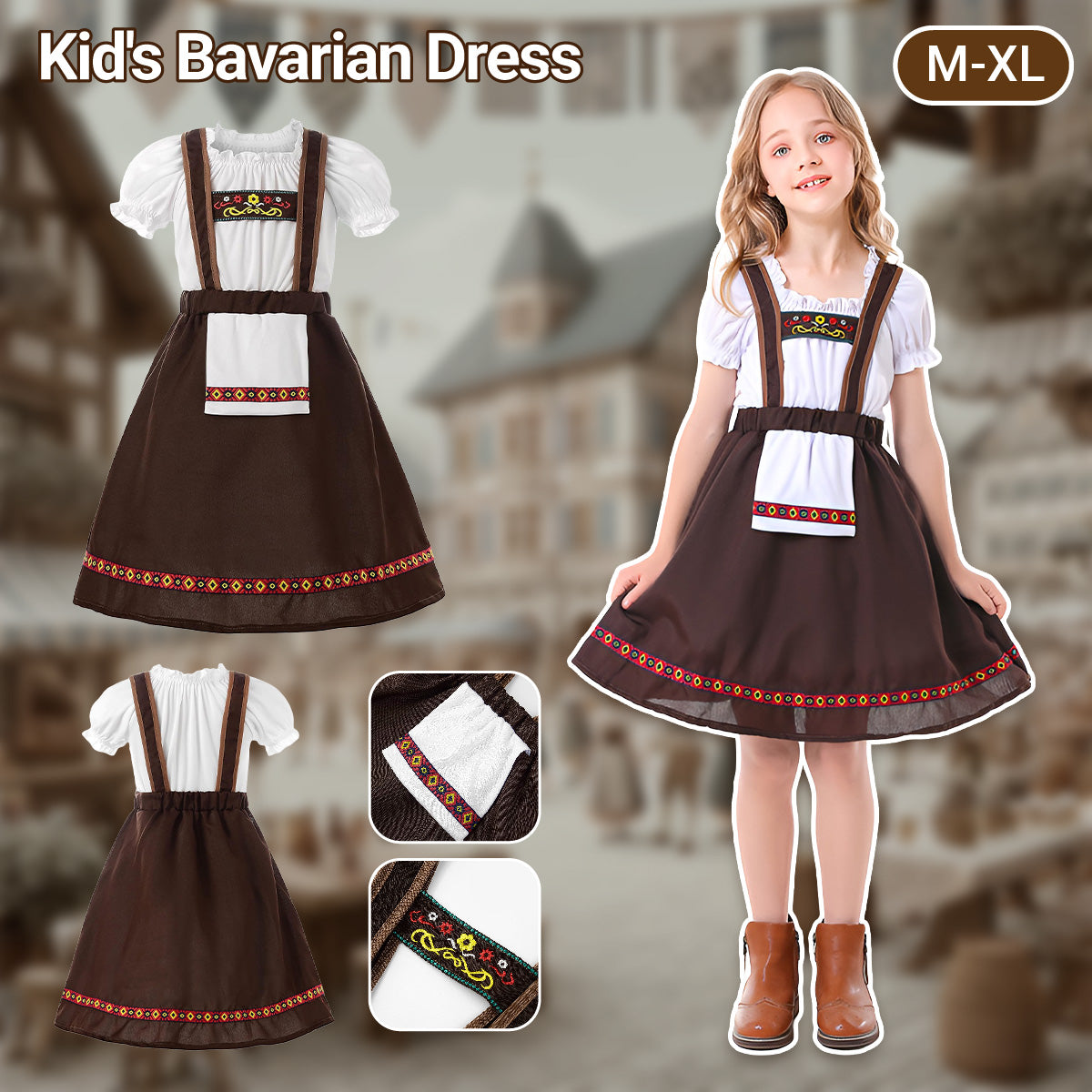 Traditional Oktoberfest Kid's Bavarian Dirndl Dress