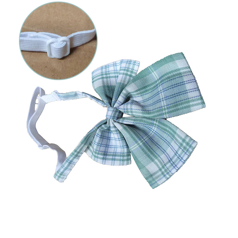 Light Green JK School Uniform Set - Pleated Skirt, White Shirt, Tie, and Socks for Girls