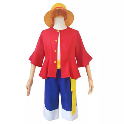 One Piece Monkey D. Luffy Cosplay Costume with Hat